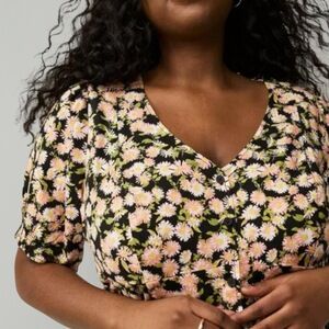 TORRID Challis‎ Side Tie Short Sleeve Blouse NWT Size 2X